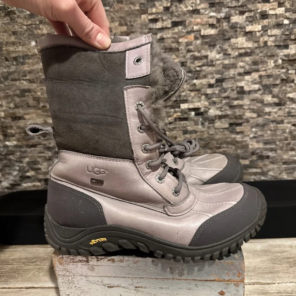 UGG Beige & Gray Adirondack II Winter Snow Boots Women's 8.5‎